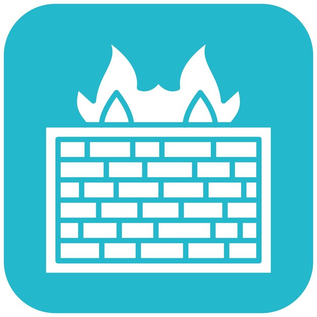 Imagen vectorial del icono del cortafuegos Se puede usar para alojamiento web
