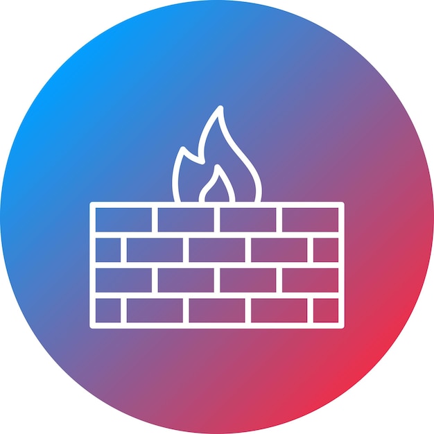 Imagen vectorial del icono del cortafuegos Se puede usar para alojamiento web