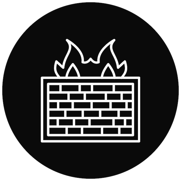 Imagen vectorial del icono del cortafuegos Se puede usar para alojamiento web