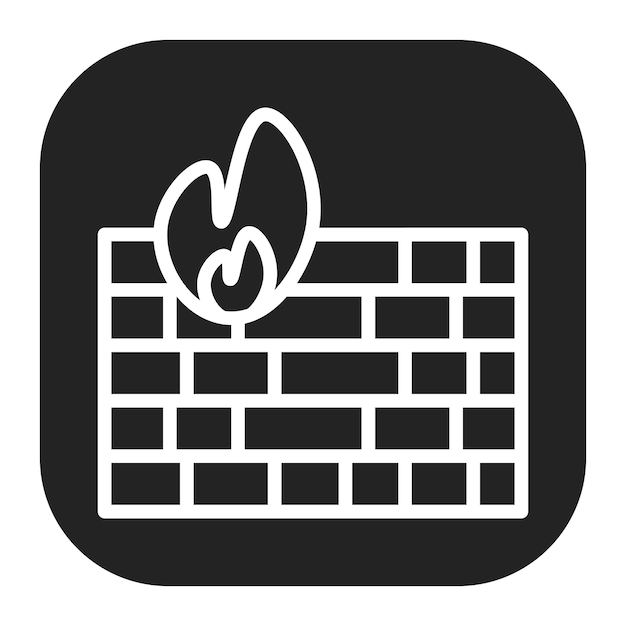 Imagen vectorial del icono del cortafuegos Se puede utilizar para la seguridad de la información