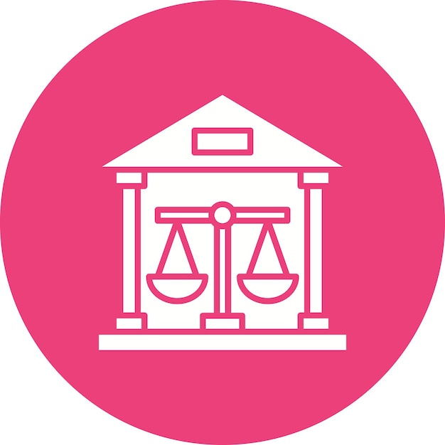 Imagen vectorial del icono de la corte Se puede utilizar para la legislación legal