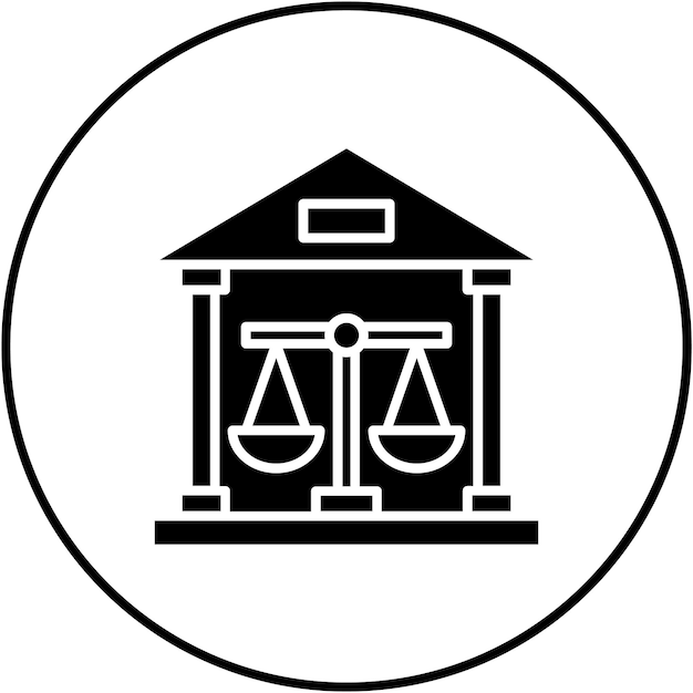 Imagen vectorial del icono de la corte Se puede utilizar para la legislación legal