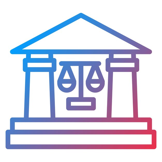 Imagen vectorial del icono de la corte Se puede utilizar para Servicios Legales