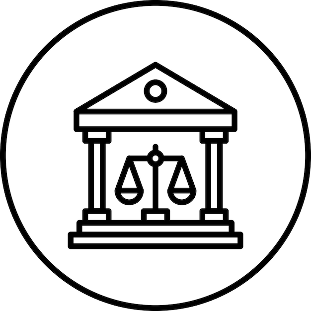 Imagen vectorial del icono de la corte Puede utilizarse para los Derechos Humanos