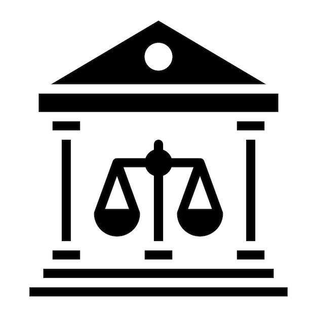 Imagen vectorial del icono de la corte Puede utilizarse para los Derechos Humanos