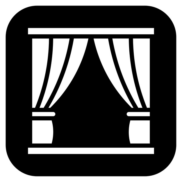 Imagen vectorial del icono de la cortina del escenario Se puede usar para Rock and Roll