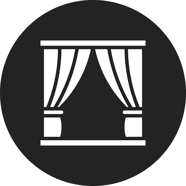 Imagen vectorial del icono de la cortina del escenario Se puede usar para Rock and Roll