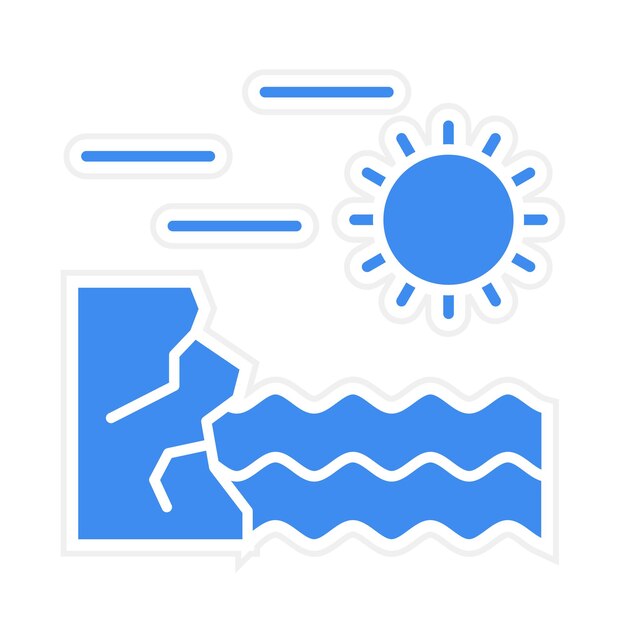 Imagen vectorial del icono de la costa Se puede utilizar para Coastline