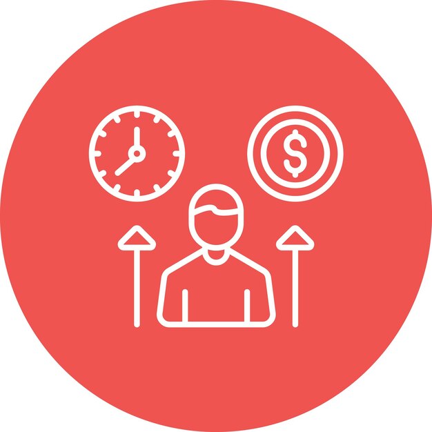 Imagen vectorial del icono de los costes de los empleados Se puede utilizar para la gestión empresarial