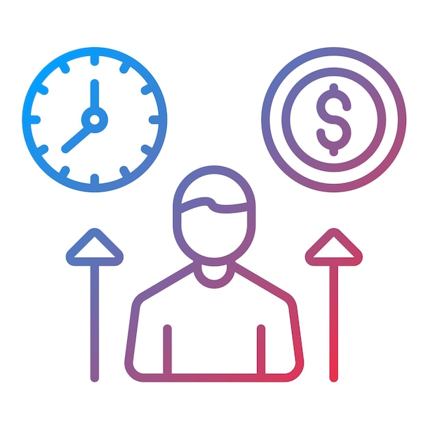 Imagen vectorial del icono de los costes de los empleados Se puede utilizar para la gestión empresarial
