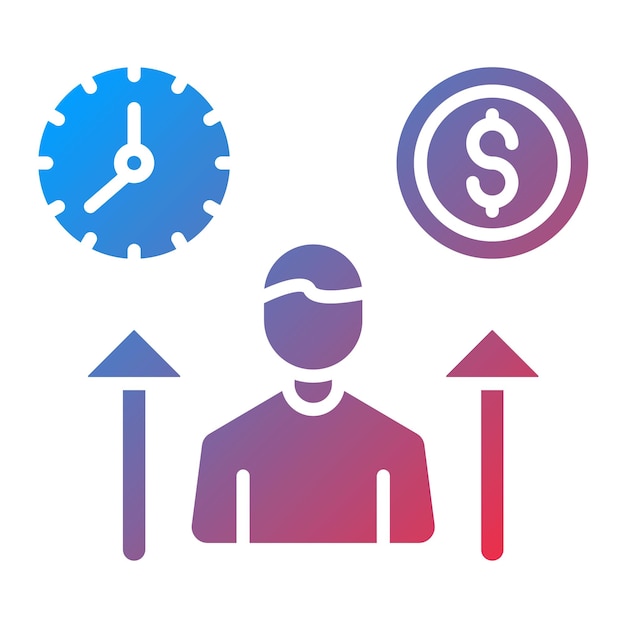 Imagen vectorial del icono de los costes de los empleados Se puede utilizar para la gestión empresarial