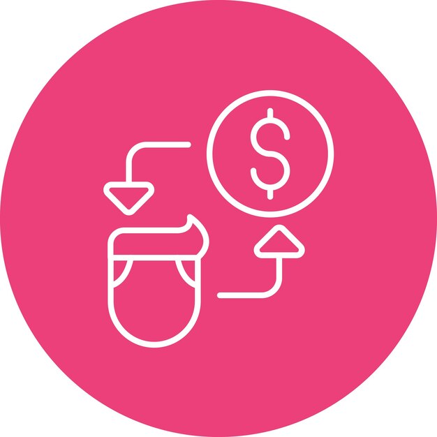 Imagen vectorial del icono de costo por adquisición Se puede utilizar para el marketing de influencers