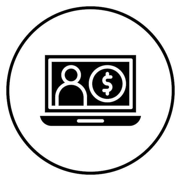 Imagen vectorial del icono de costo por adquisición Se puede utilizar para el video blog
