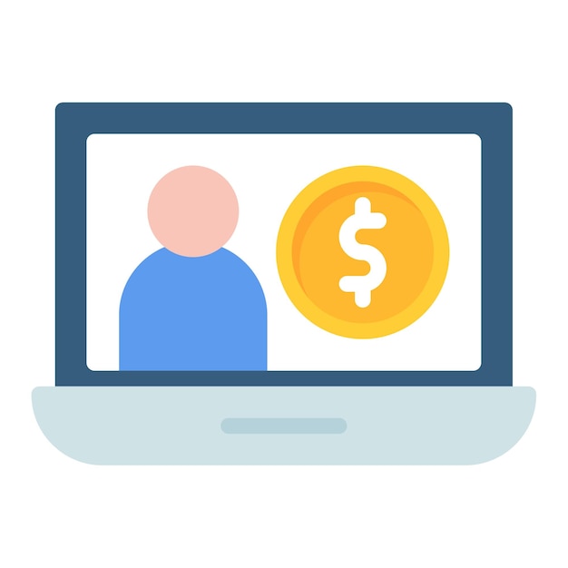 Imagen vectorial del icono de costo por adquisición Se puede utilizar para el video blog