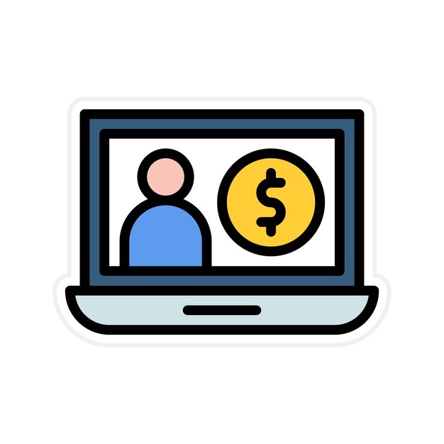 Imagen vectorial del icono de costo por adquisición Se puede utilizar para el video blog