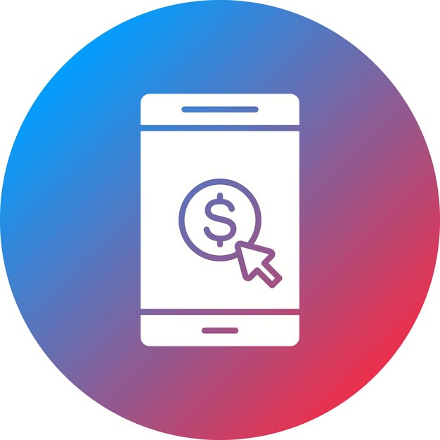 Imagen vectorial del icono de costo por clic Se puede utilizar para el marketing digital