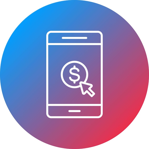 Imagen vectorial del icono de costo por clic Se puede utilizar para el marketing digital