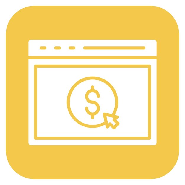 Imagen vectorial del icono de costo por clic Se puede utilizar para el servicio de marketing en Internet