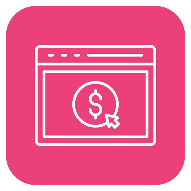 Imagen vectorial del icono de costo por clic Se puede utilizar para el servicio de marketing en Internet