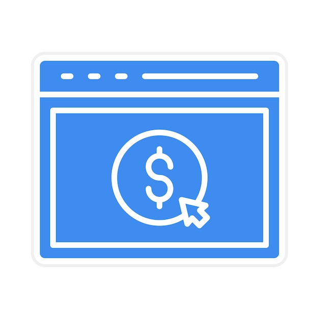 Imagen vectorial del icono de costo por clic Se puede utilizar para el servicio de marketing en Internet