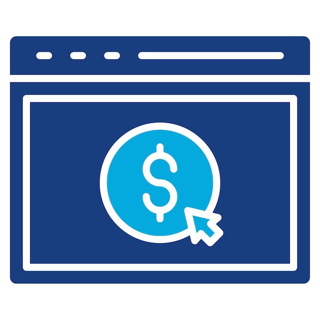 Imagen vectorial del icono de costo por clic Se puede utilizar para el servicio de marketing en Internet