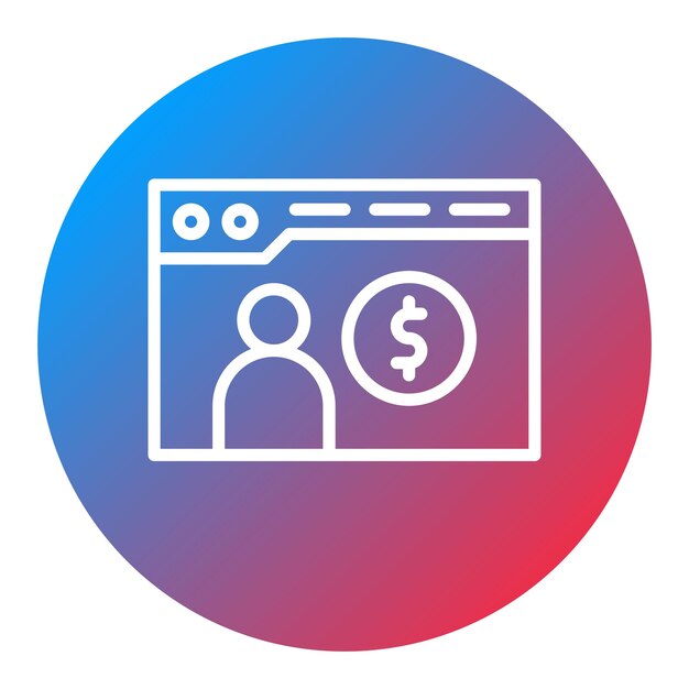 Imagen vectorial del icono de costo por compromiso Se puede utilizar para el video blog