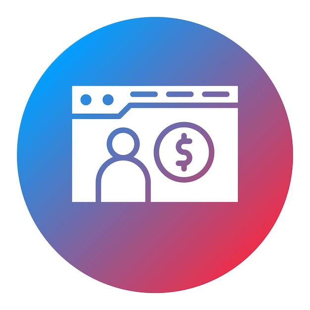 Imagen vectorial del icono de costo por compromiso Se puede utilizar para el video blog