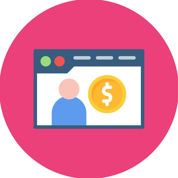 Imagen vectorial del icono de costo por compromiso Se puede utilizar para el video blog