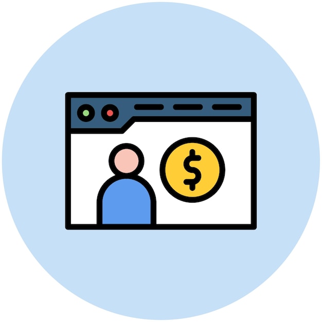 Imagen vectorial del icono de costo por compromiso Se puede utilizar para el video blog