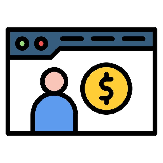 Imagen vectorial del icono de costo por compromiso Se puede utilizar para el video blog