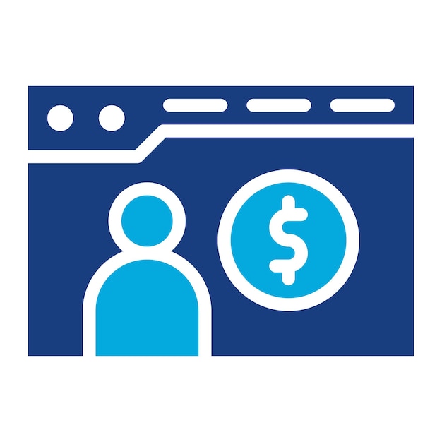 Imagen vectorial del icono de costo por compromiso Se puede utilizar para el video blog