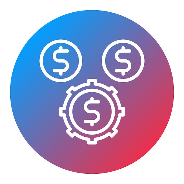 Imagen vectorial del icono de costo de fabricación Se puede utilizar para la producción en masa