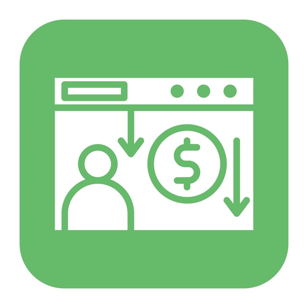 Imagen vectorial del icono de costo por plomo Se puede utilizar para el video blog