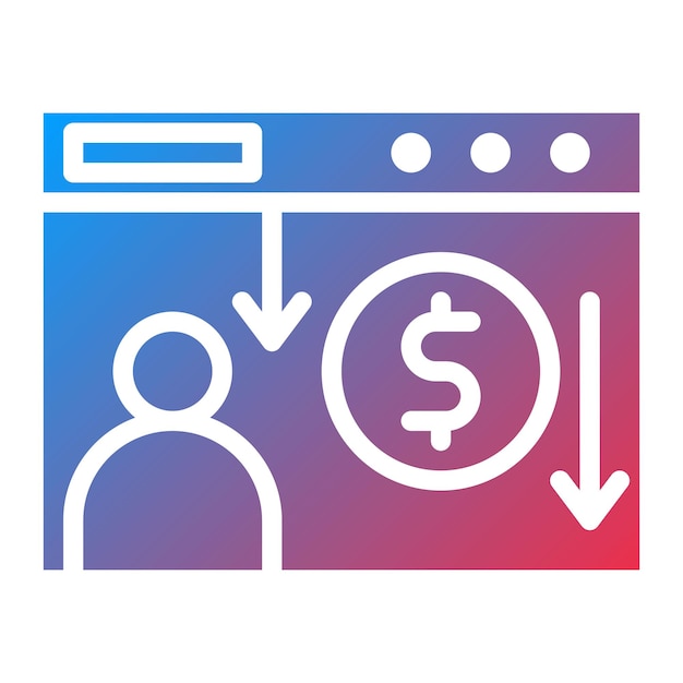 Imagen vectorial del icono de costo por plomo Se puede utilizar para el video blog