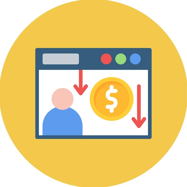 Imagen vectorial del icono de costo por plomo Se puede utilizar para el video blog