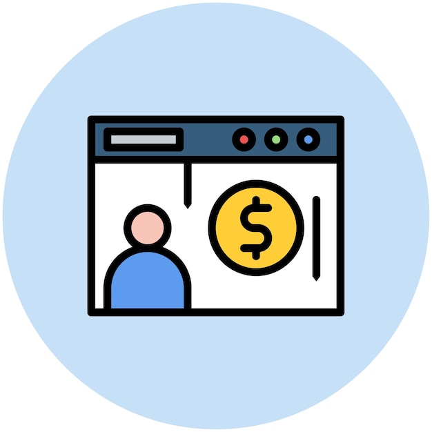 Imagen vectorial del icono de costo por plomo Se puede utilizar para el video blog