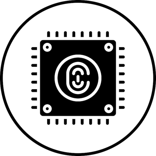 Imagen vectorial de icono de CPU biométrica Se puede utilizar para la biométrica