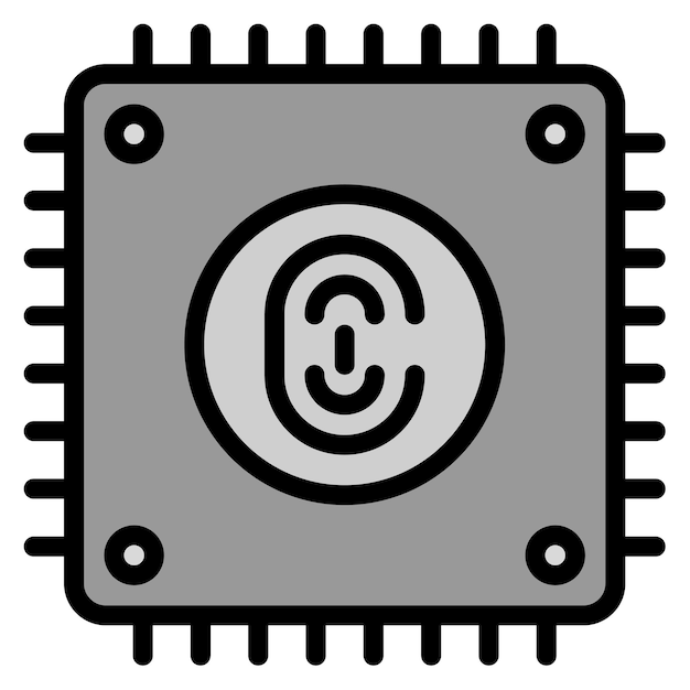 Imagen vectorial de icono de CPU biométrica Se puede utilizar para la biométrica