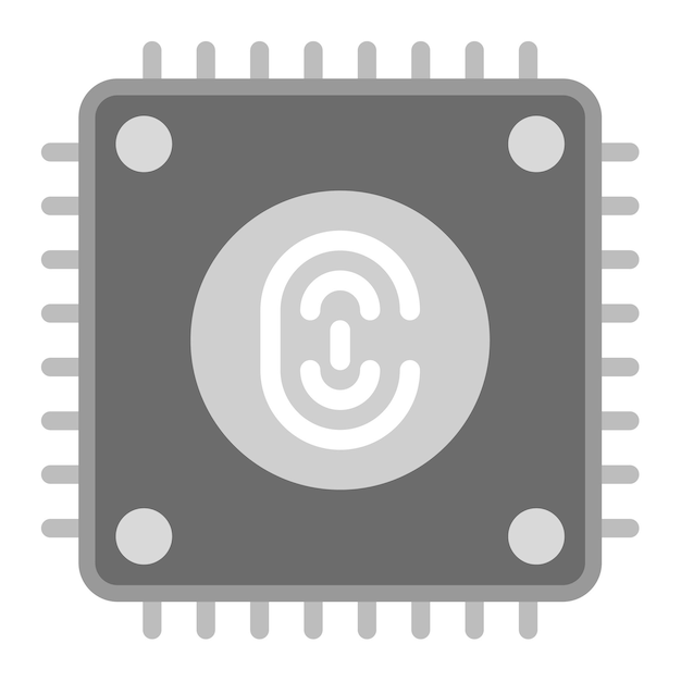 Imagen vectorial de icono de CPU biométrica Se puede utilizar para la biométrica