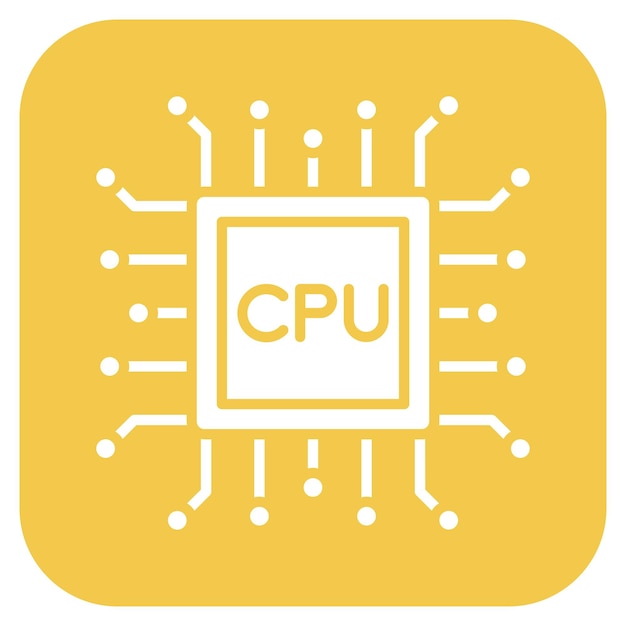 Imagen vectorial de icono de CPU Puede usarse para Ciencias de la Computación