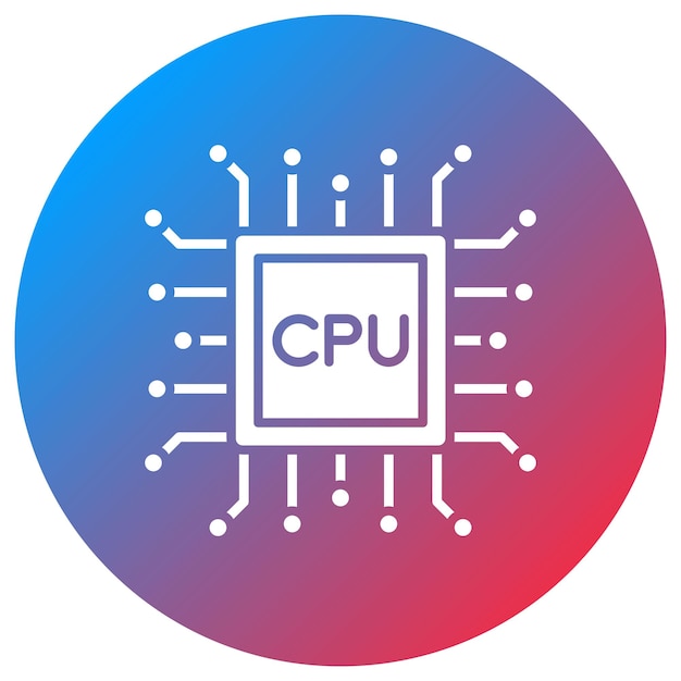 Imagen vectorial de icono de CPU Puede usarse para Ciencias de la Computación