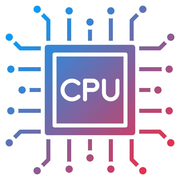 Imagen vectorial de icono de CPU Puede usarse para Ciencias de la Computación