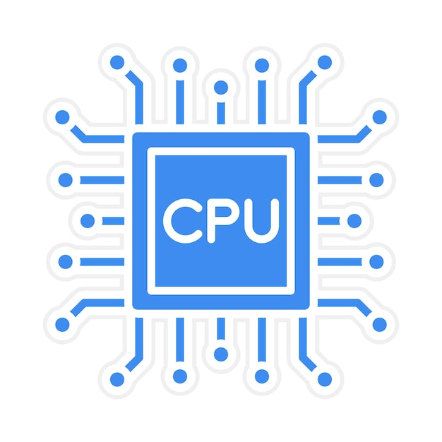 Imagen vectorial de icono de CPU Puede usarse para Ciencias de la Computación