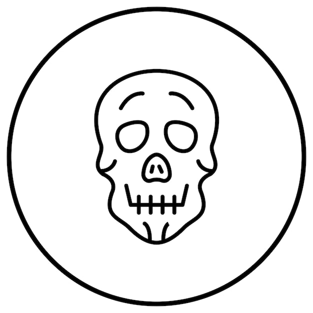 Imagen vectorial del icono del cráneo Se puede usar para química