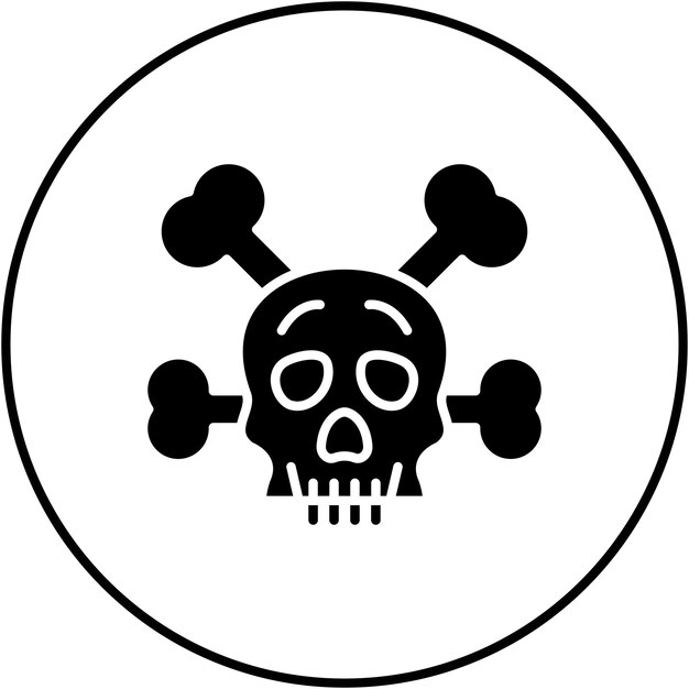 Imagen vectorial del icono del cráneo Se puede utilizar para la seguridad cibernética