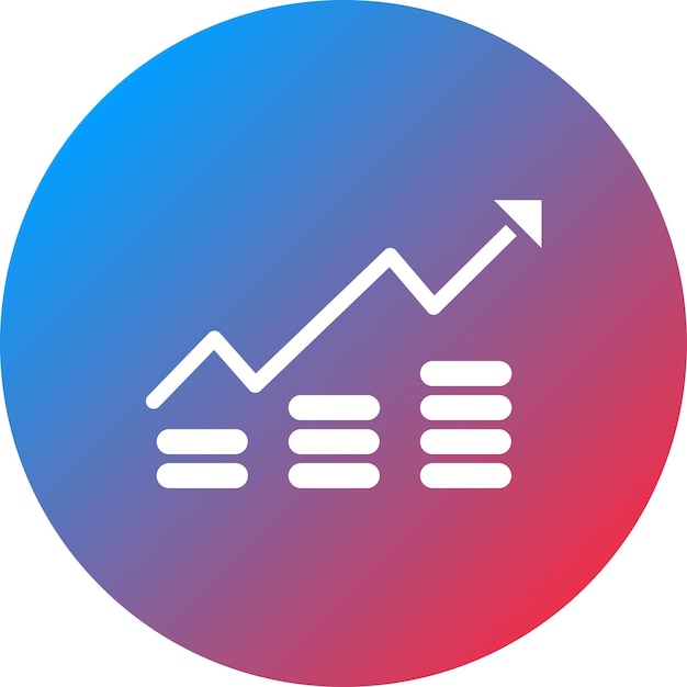 Imagen vectorial del icono de crecimiento de acciones Se puede utilizar para invertir