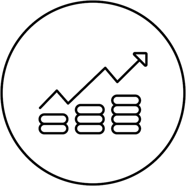 Imagen vectorial del icono de crecimiento de acciones Se puede utilizar para invertir