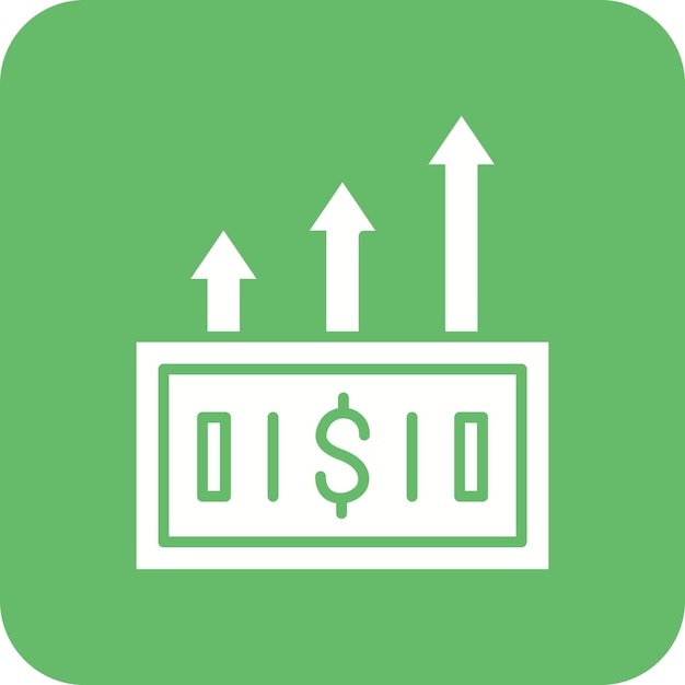 Imagen vectorial del icono de crecimiento del dinero Se puede utilizar para el marketing en línea
