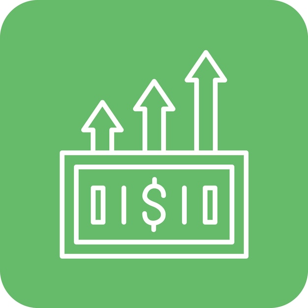 Imagen vectorial del icono de crecimiento del dinero Se puede utilizar para el marketing en línea