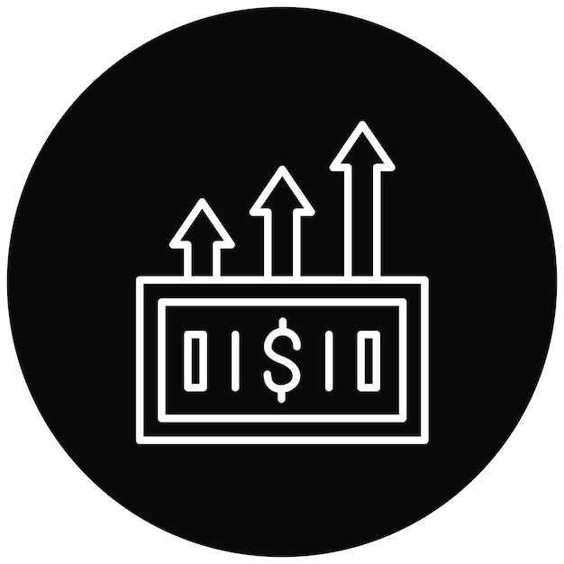 Imagen vectorial del icono de crecimiento del dinero Se puede utilizar para el marketing en línea